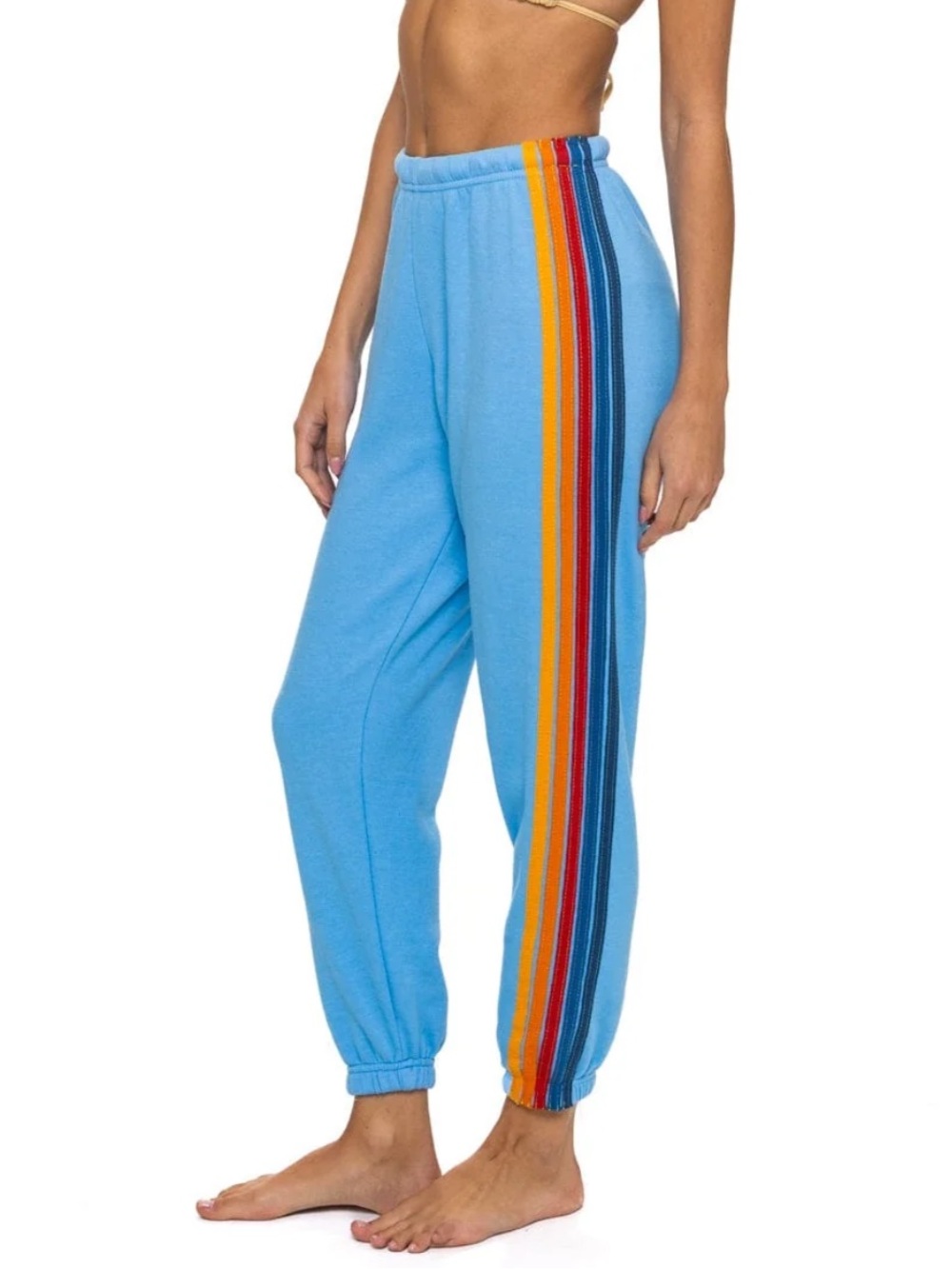 NWT AVIATOR NATION 5 STRIPE SWEATPANTS - SKY